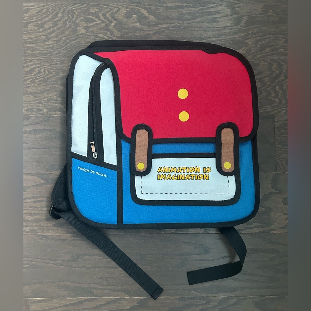 Cirque du soleil “Animation is Imagination” patchwork backpack